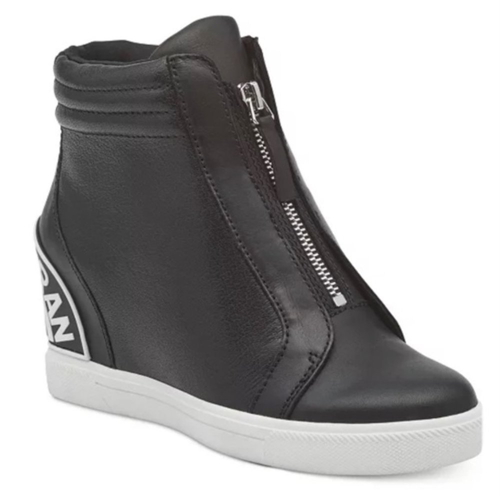 NWT DKNY Connie Leather slip-on Wedge Sneakers